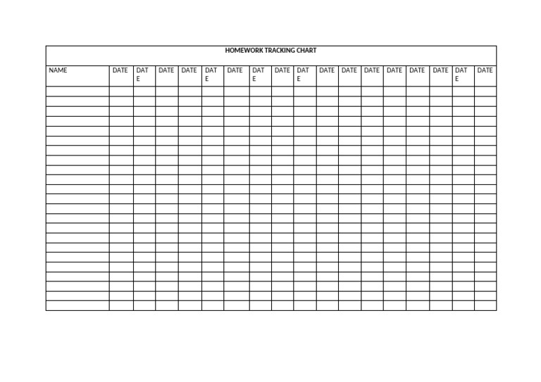 Homework Tracking Chart | PDF