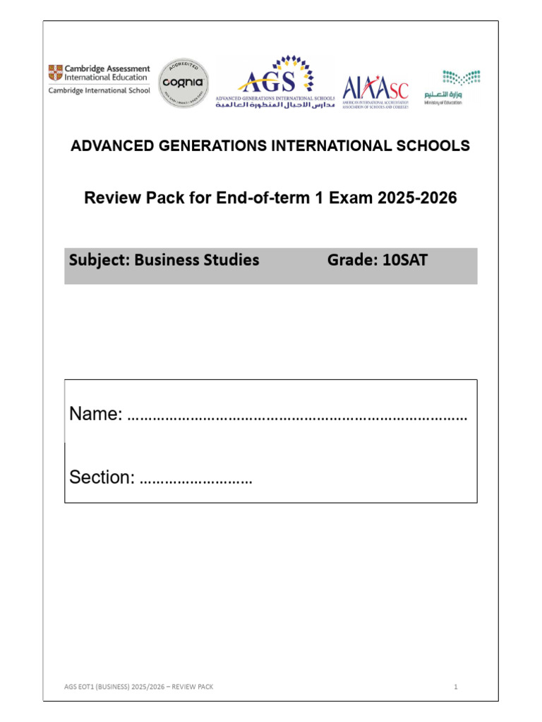 EOT1 Business Review Pack For 10SAT 2 | PDF | Employment | Advertising