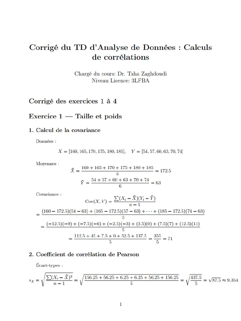 Corrigé TD1 AD 2025 | PDF