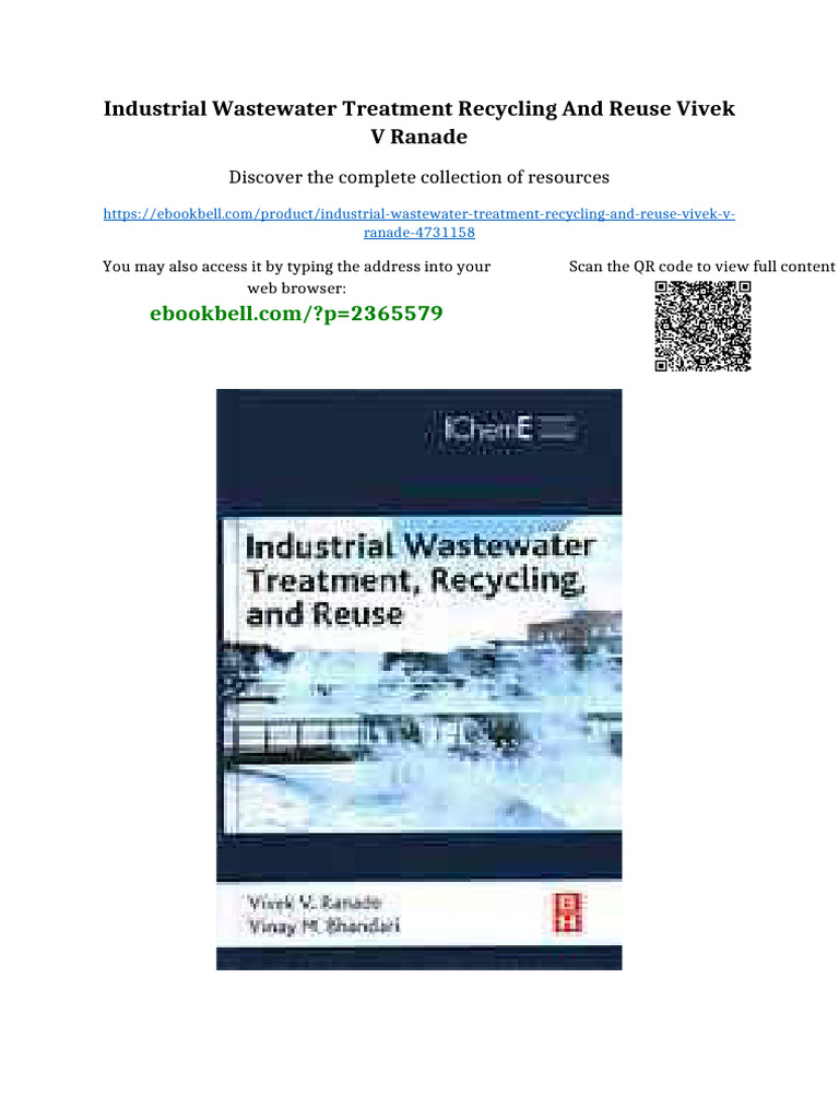Industrial Wastewater Treatment Recycling and Reuse Vivek V Ranade ...