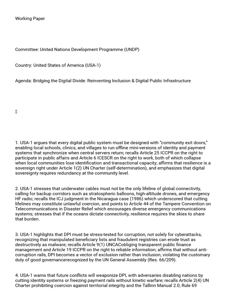 Working Paper 1 USA1 | PDF
