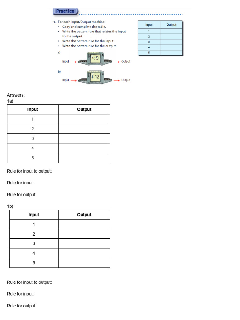 Input - Output and Writing Rules Practice | PDF