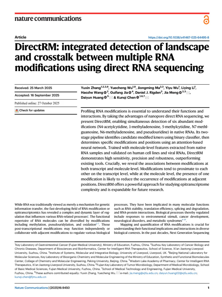 DirectRM Integrated Detection of Landscape and Crosstalk Between ...