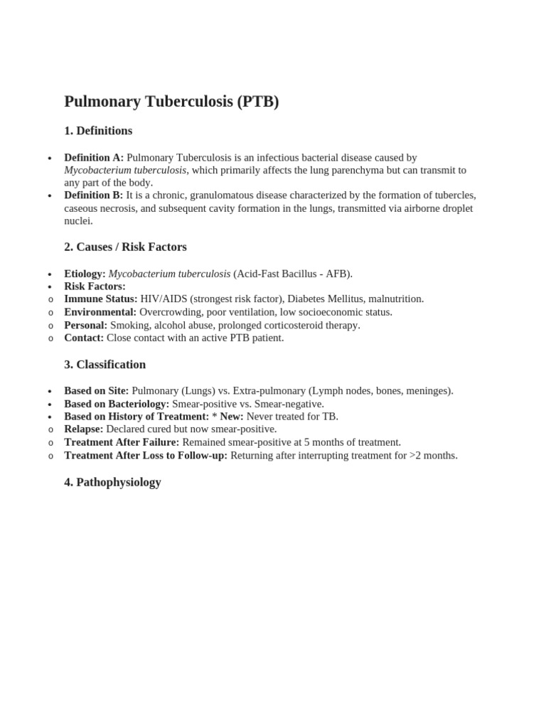 Pulmonary Tuberculosis | PDF | Pneumonia | Chronic Obstructive ...