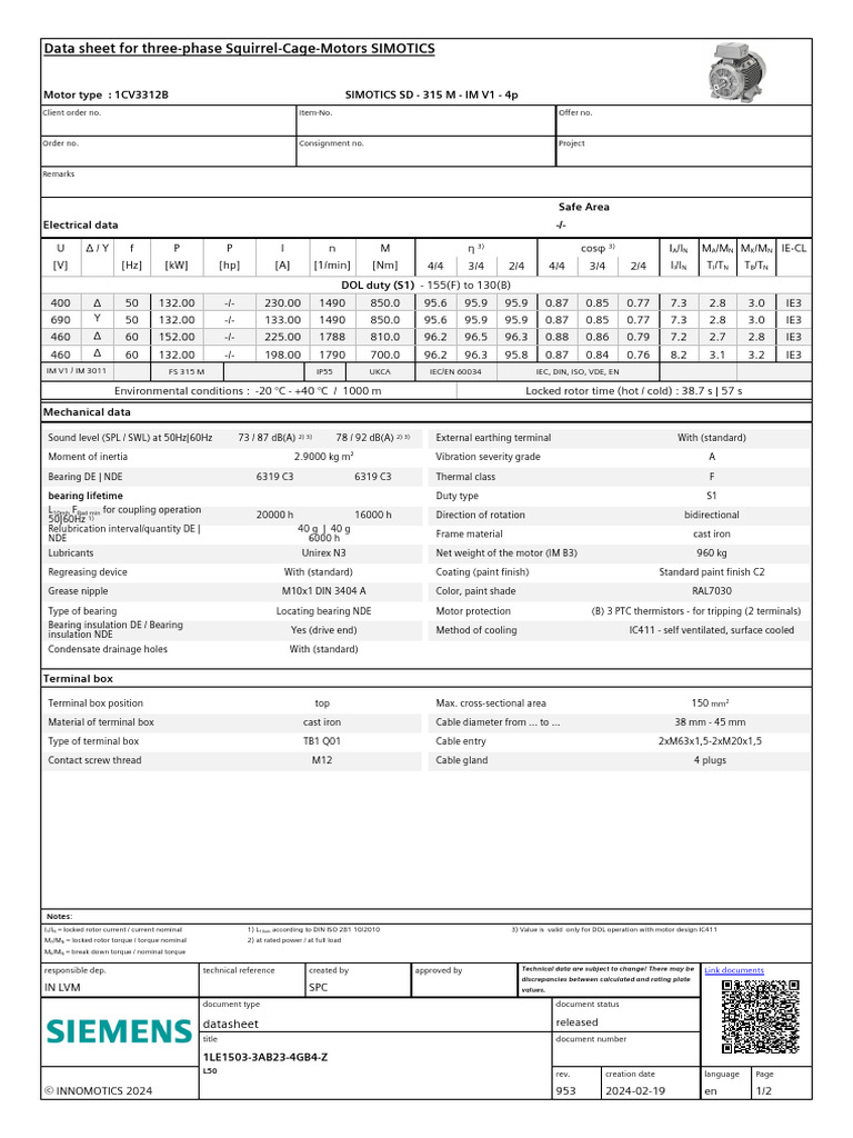 1LE1503 3AB23 4GB4 Z L50 Datasheet en | PDF | Bearing (Mechanical ...