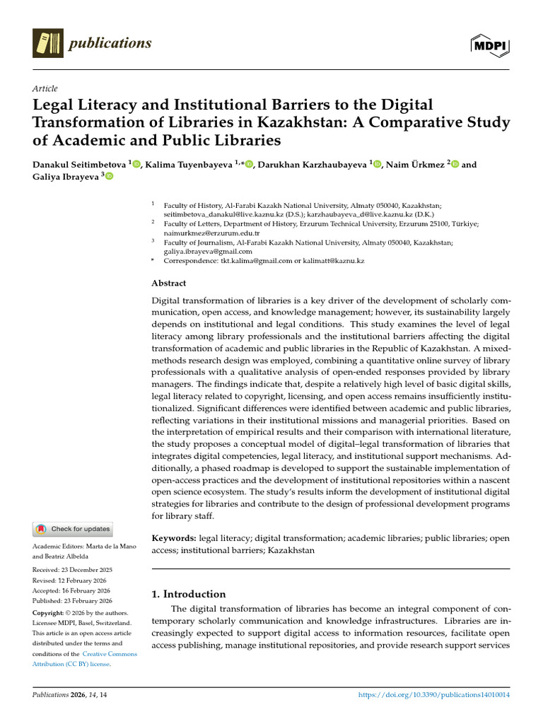 Publications 14 00014 | PDF | Open Access | Libraries