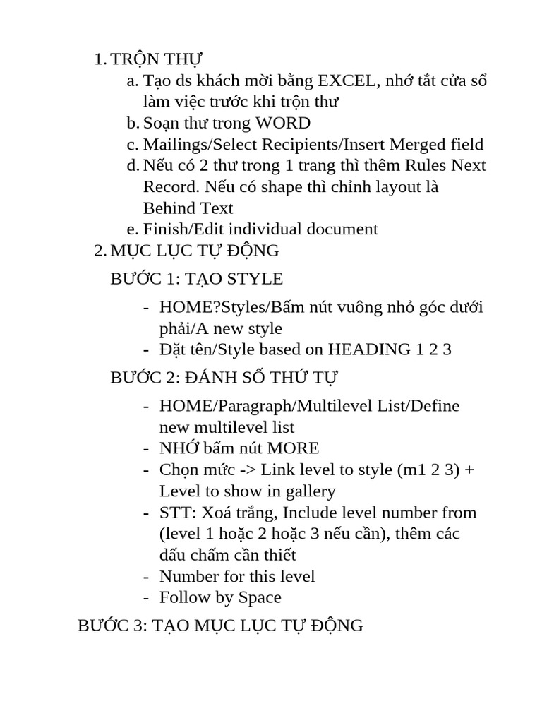 Ghi Chu LT THDC Word Buoi 2 | PDF