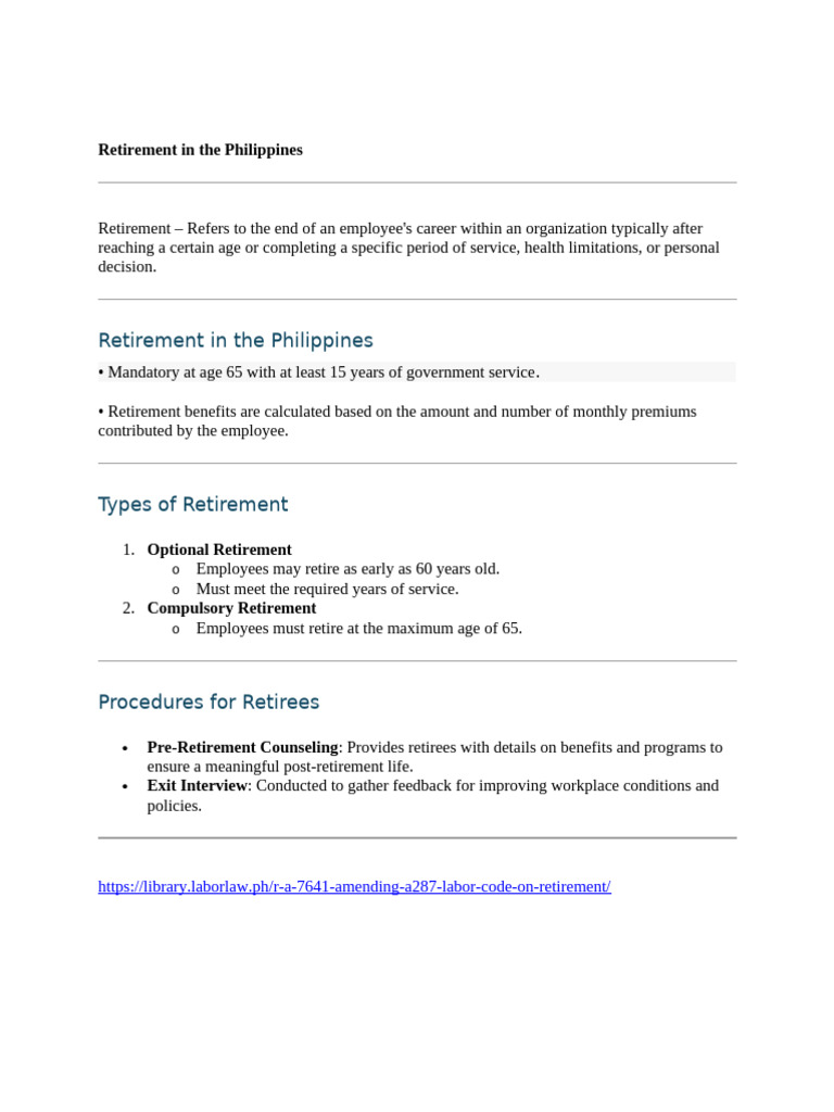 Retirement | PDF