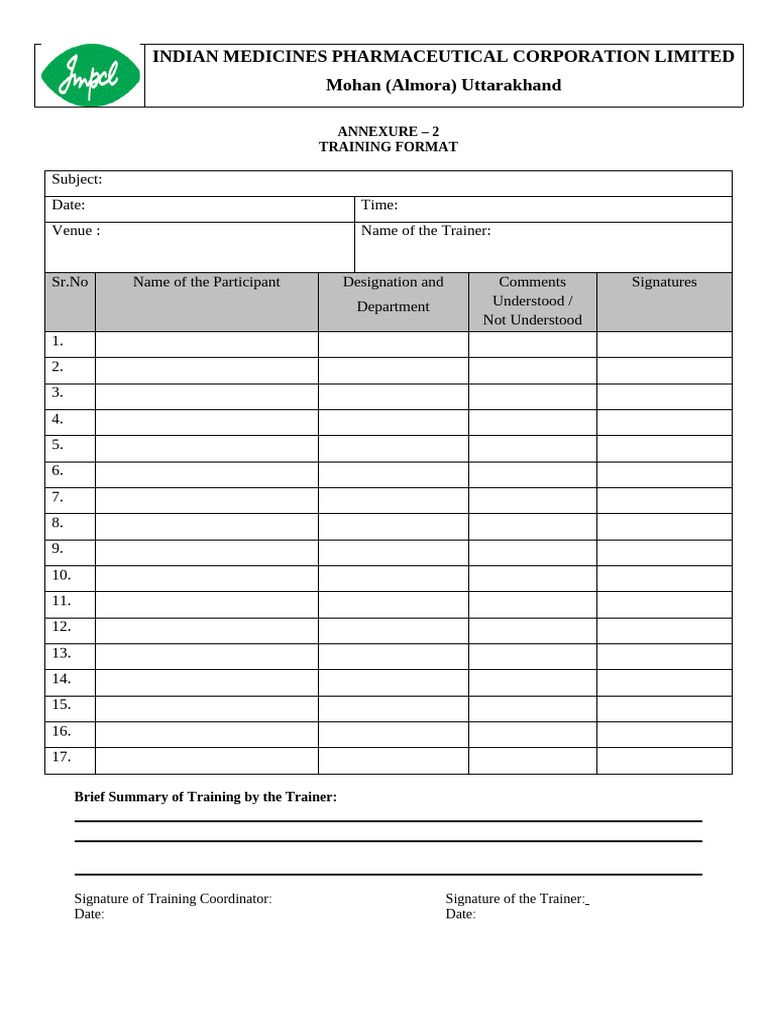Training Format | PDF