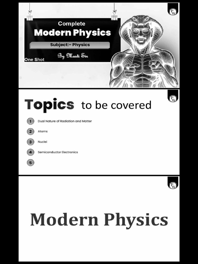 Modern Physics (JEE 2nd Attempt 2026) - Class Notes | PDF