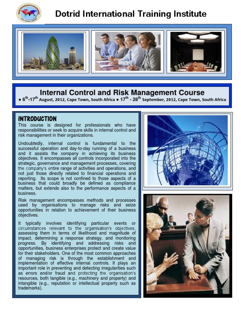 Internal Control & Risk Management Course | PDF | Risk Management | Risk