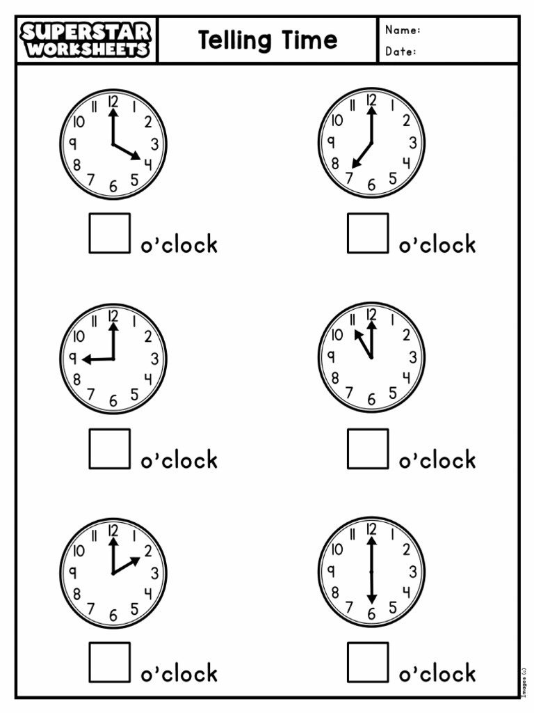 Clock Hour Worksheet | PDF