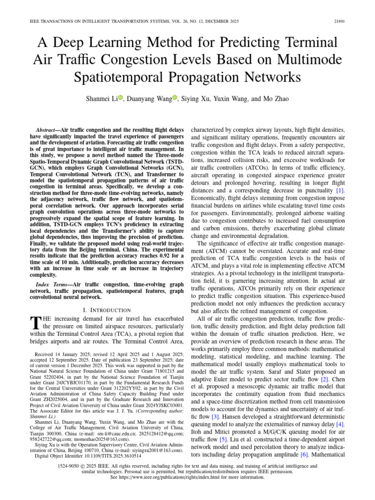 A Deep Learning Method For Predicting Terminal Air Tra C Congestion ...