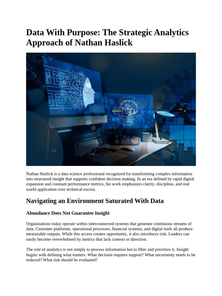 Data With Purpose The Strategic Analytics Approach of Nathan Haslick ...