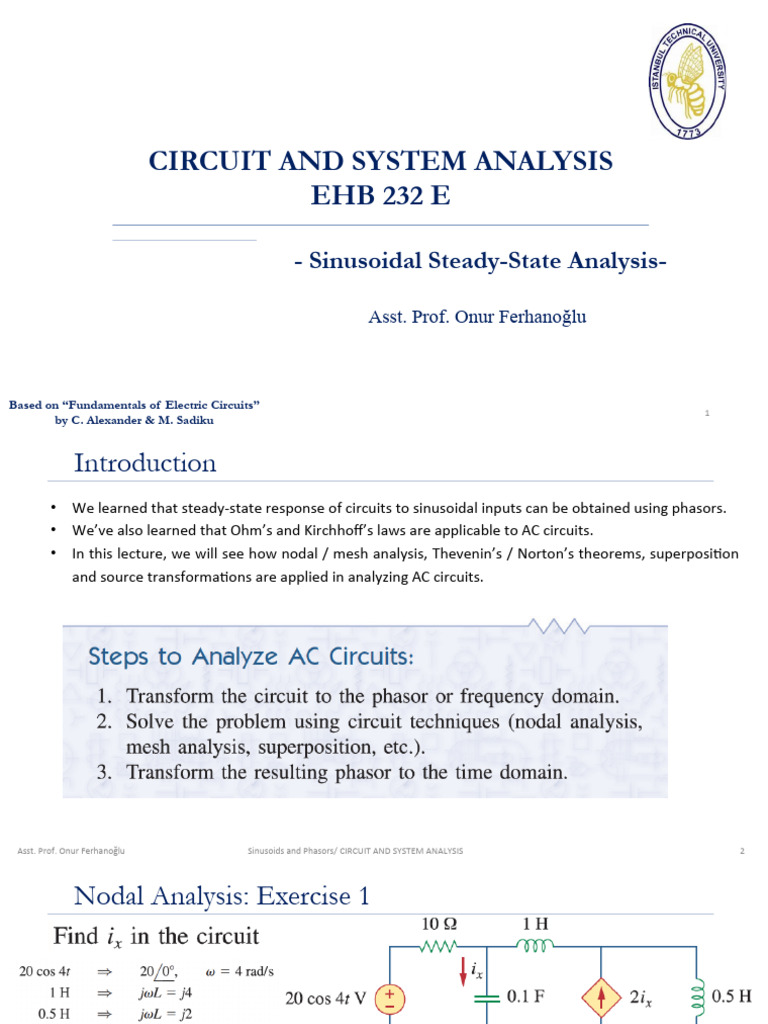 CSA 3 - Sinusoidal Steady-State Analysis | PDF | Electrical Network ...