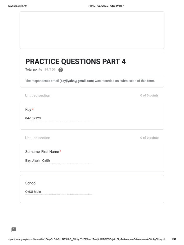 Practice Questions Part 4 | PDF | Prostate Specific Antigen ...