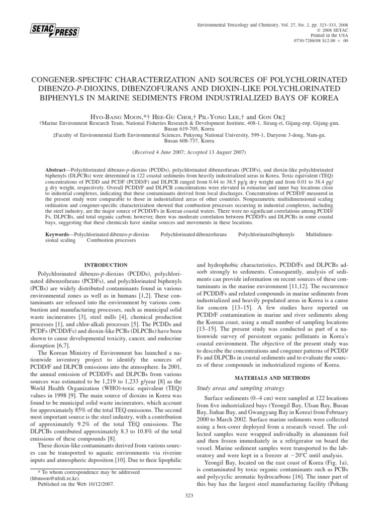 Moon 2008 | PDF | Polychlorinated Dibenzodioxins | Polychlorinated Biphenyl