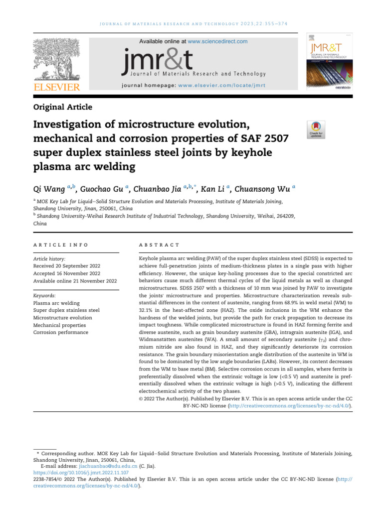 Investigation of Microstructure Evolution, Mechanical and Corrosion ...