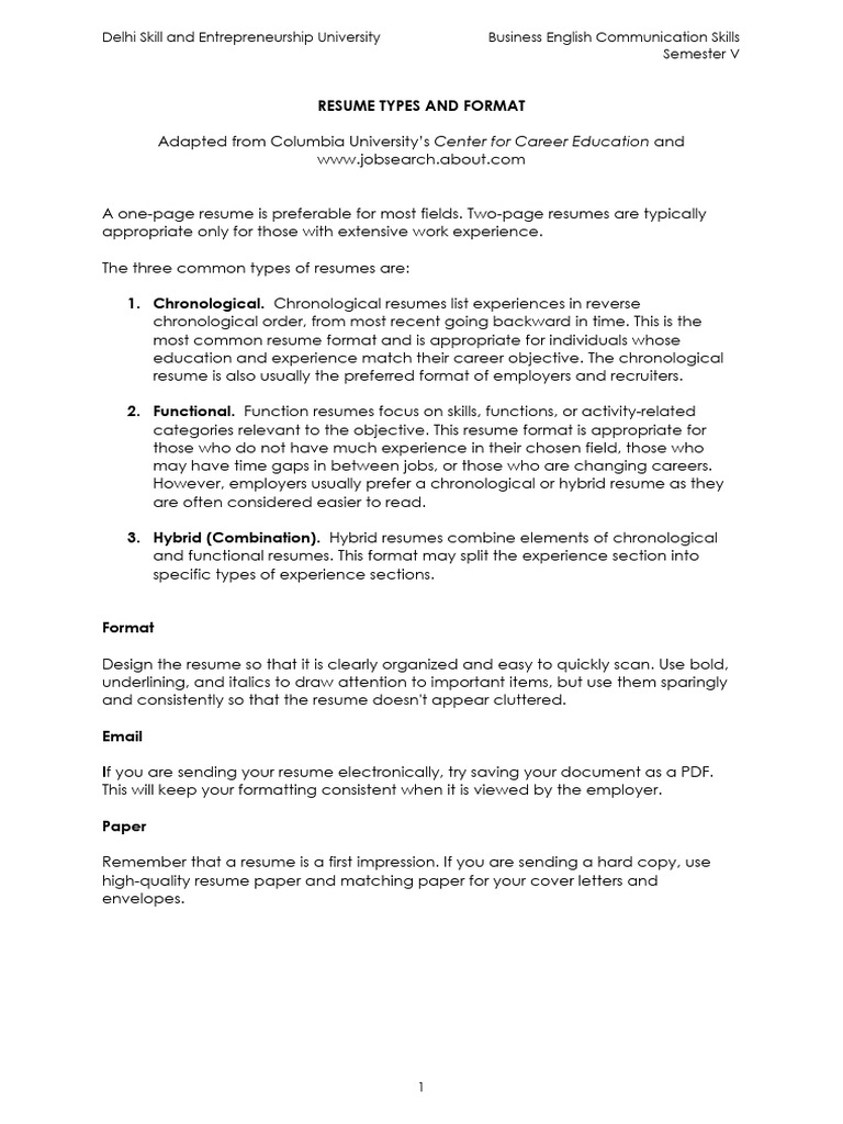 2e Types of Resumes W Examples | PDF | Résumé | World Wide Web