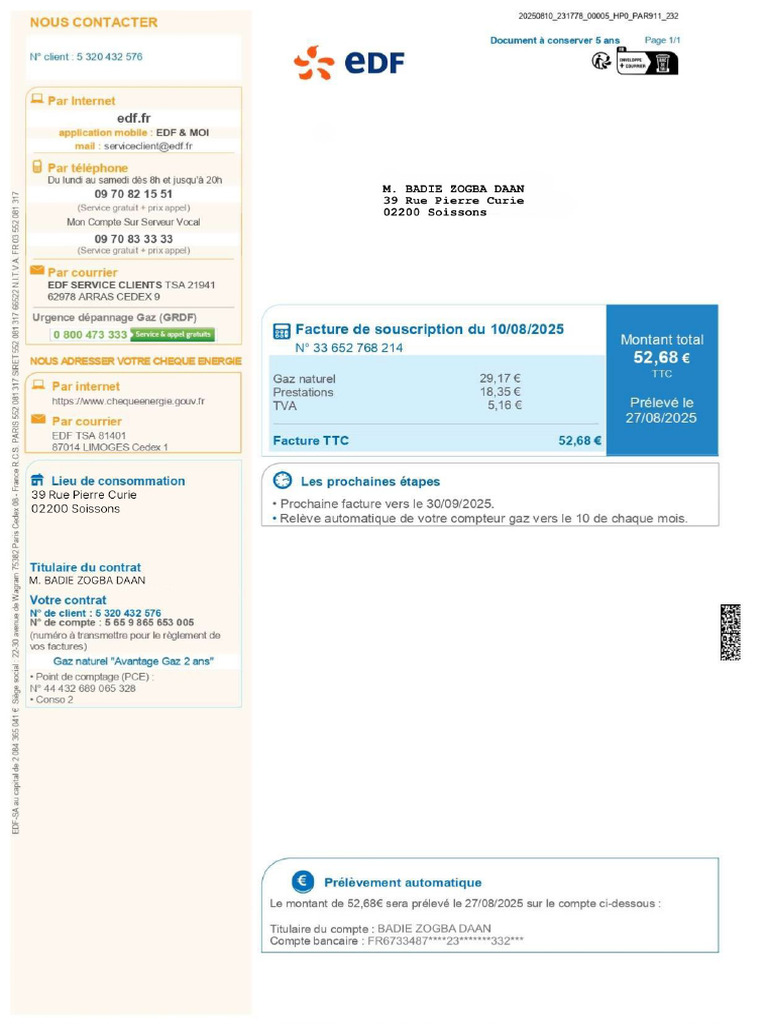 Facture EDF Page 0001 2 | PDF