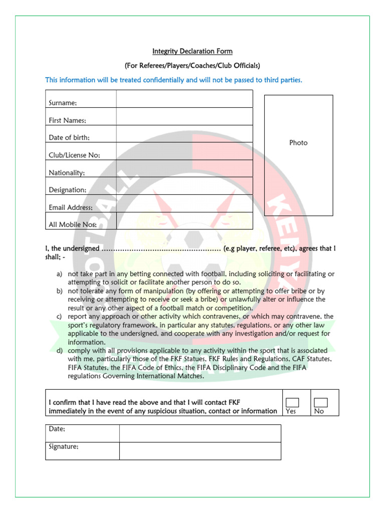 Integrity Declaration Form-1 | PDF
