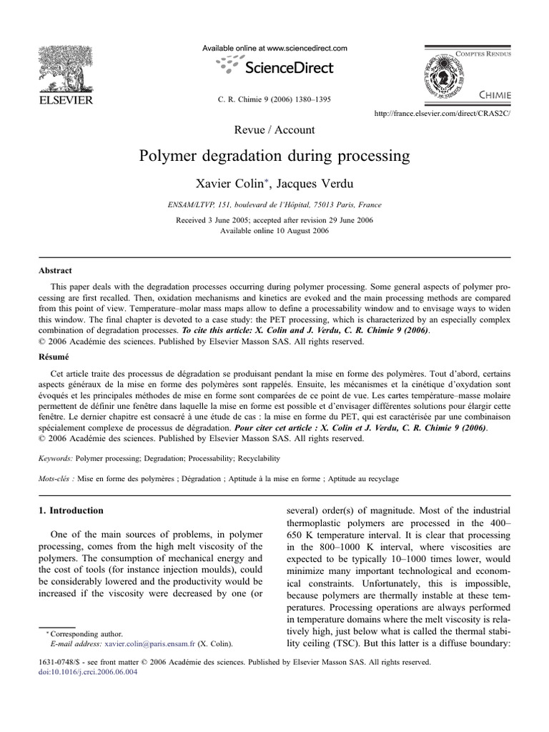 Colin 2006 | PDF | Polymers | Viscosity