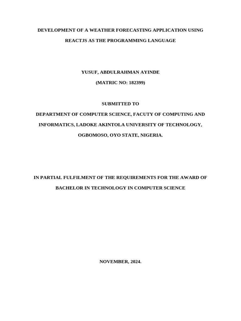 A Computer Science Student Final Year Report | PDF | Software Testing ...