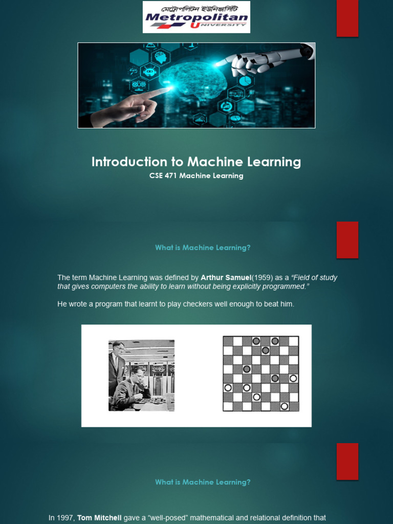 Lec 1 Introduction To ML | PDF | Machine Learning | Deep Learning