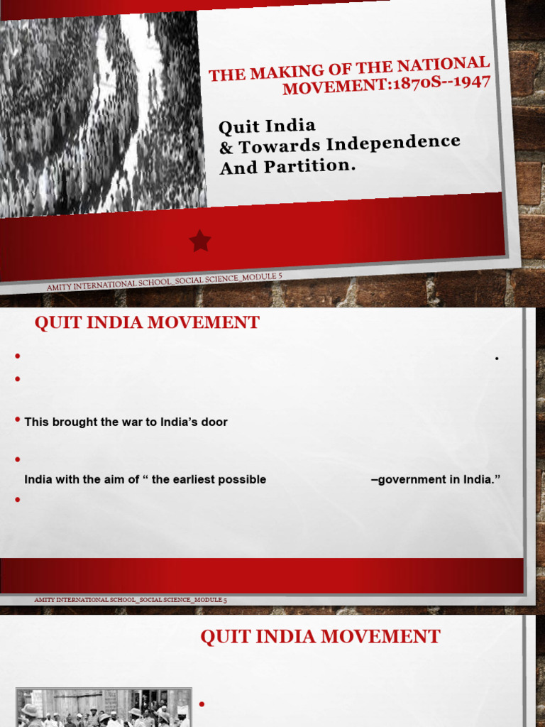 Quit India - Towards Independence and Partition | PDF | Partition Of ...