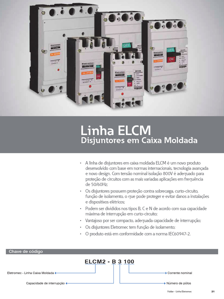 Eletromec MCCB Elcm Catalog | PDF | Engenharia Eletrônica | Fiação elétrica