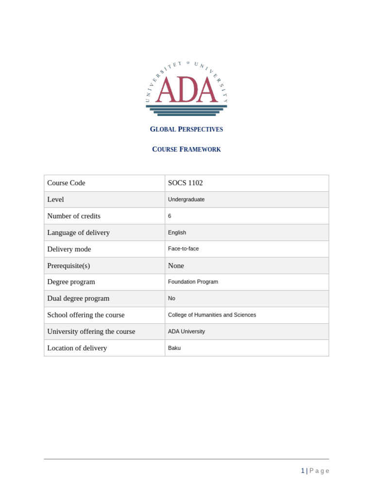 CRN20252 GP Course Syllabus Ulviyya Huseynova | PDF | Learning ...