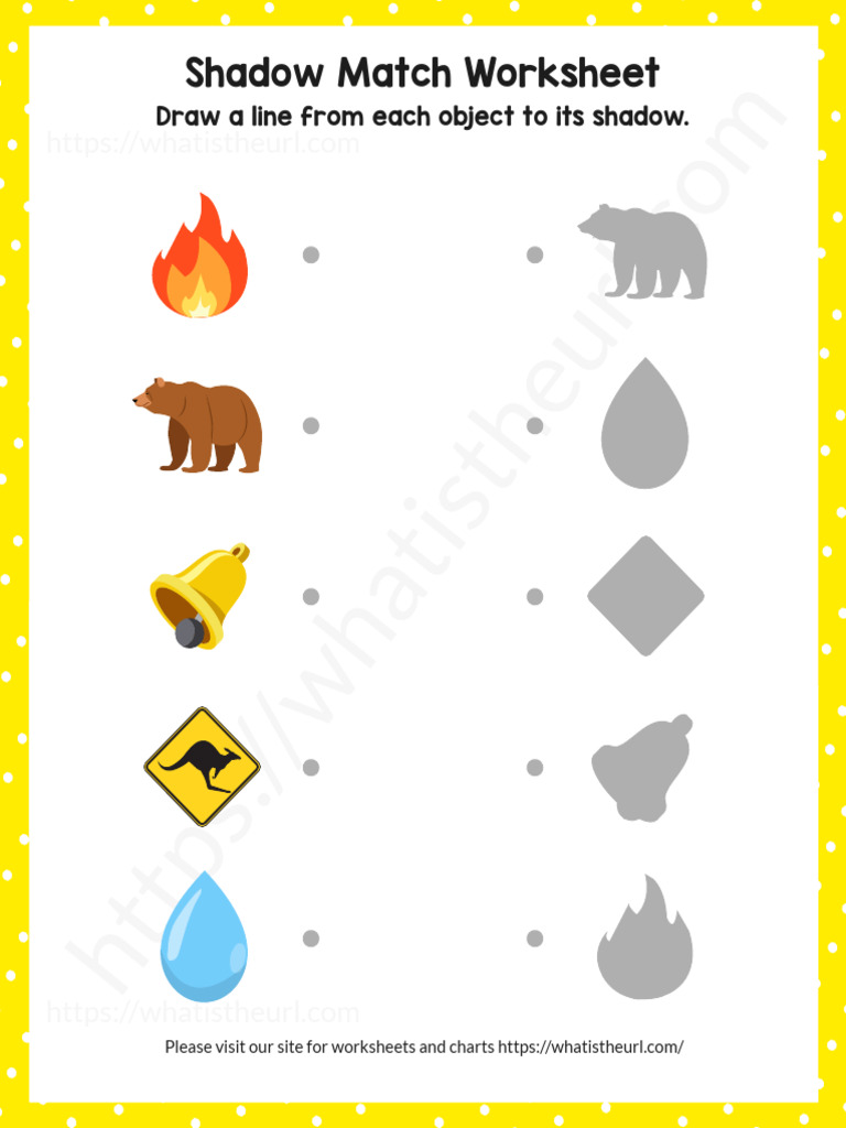 Shadow Matching Worksheets For Preschool Exercise 2 | PDF