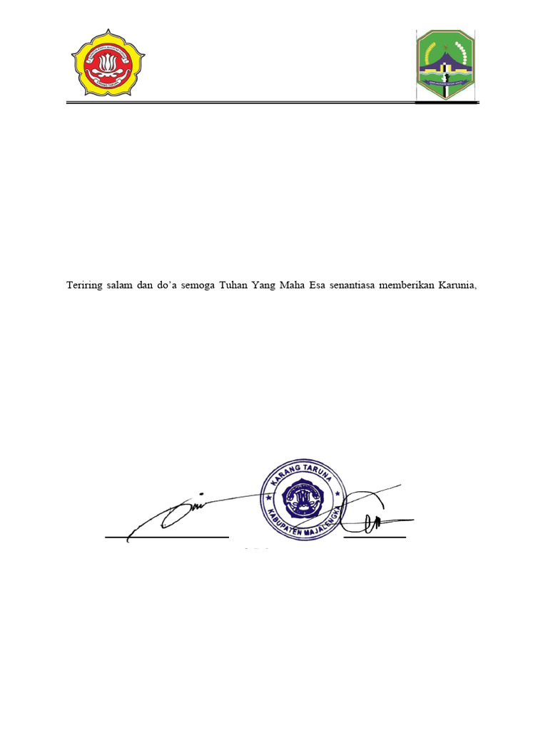 Surat Pengantar Usulan RJIT 2026 - Karang Taruna Kab. Majalengka | PDF