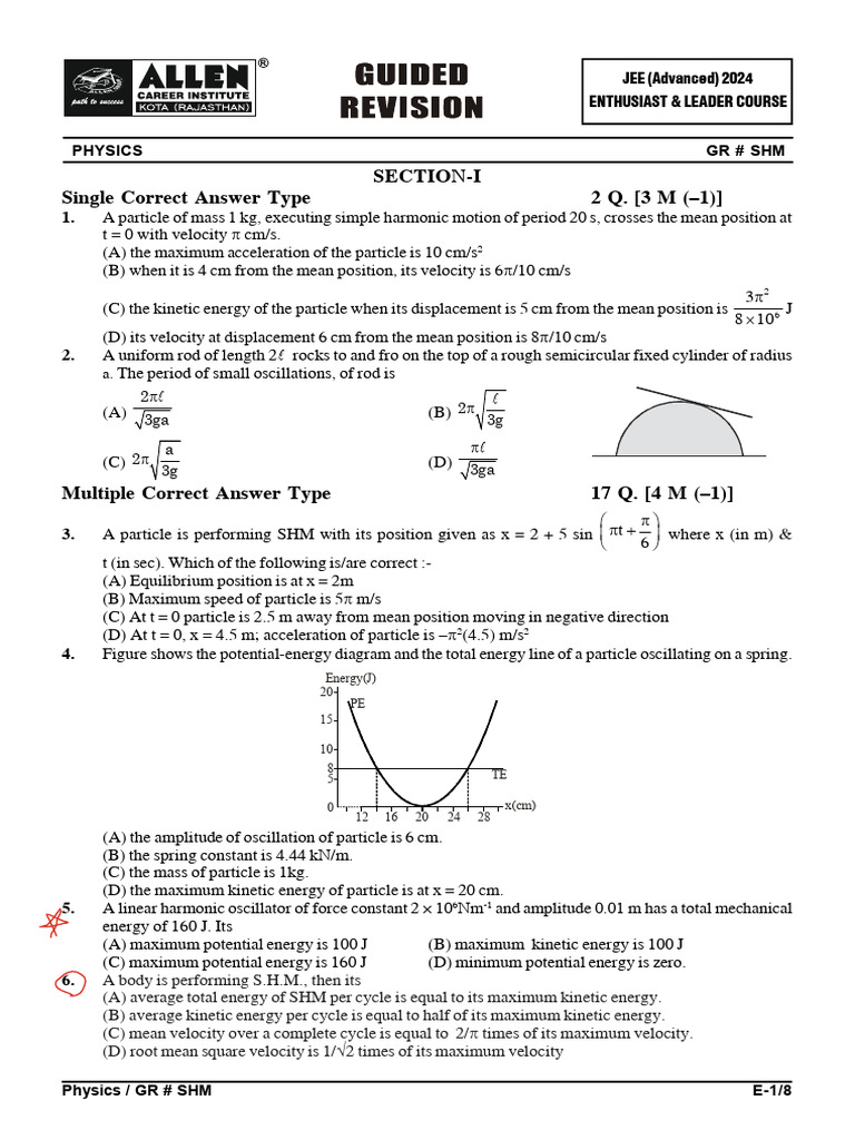 12 - GR SHM - Eng | PDF | Oscillation | Physics