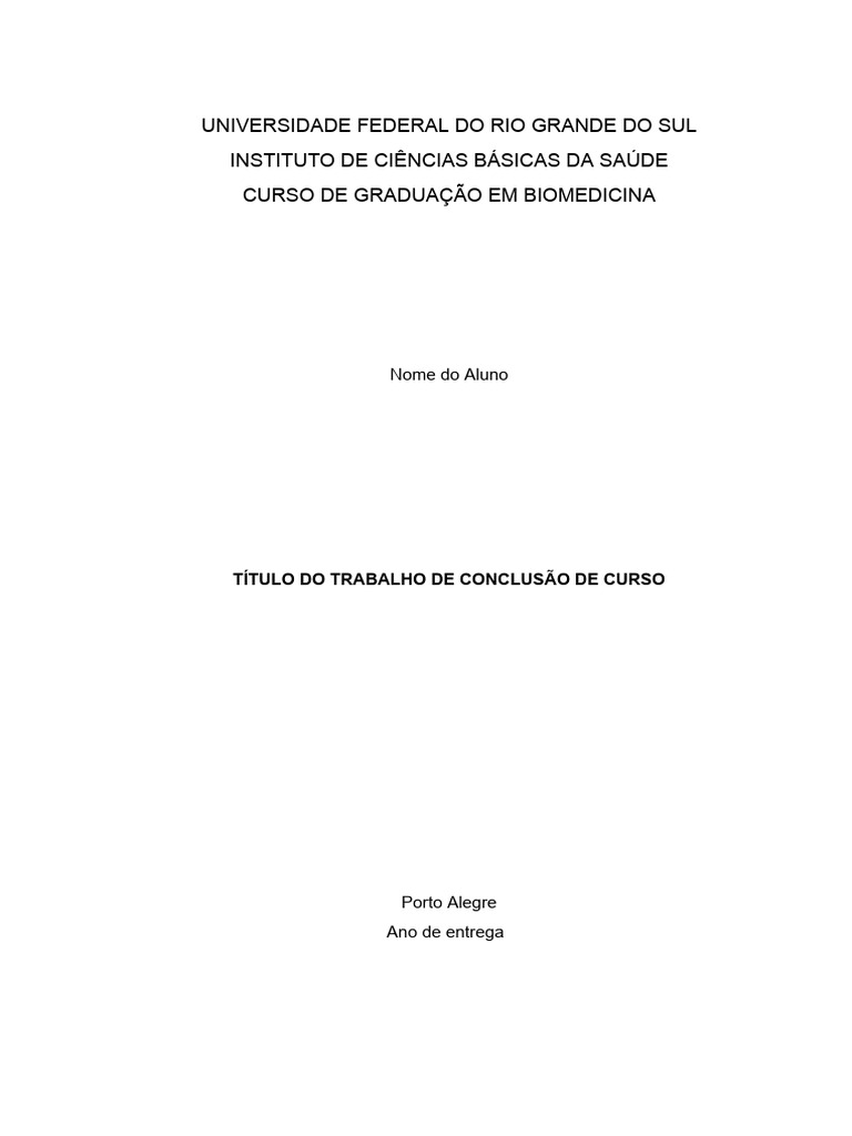 Modelo de Capa e Folha de Rosto para TCC | PDF