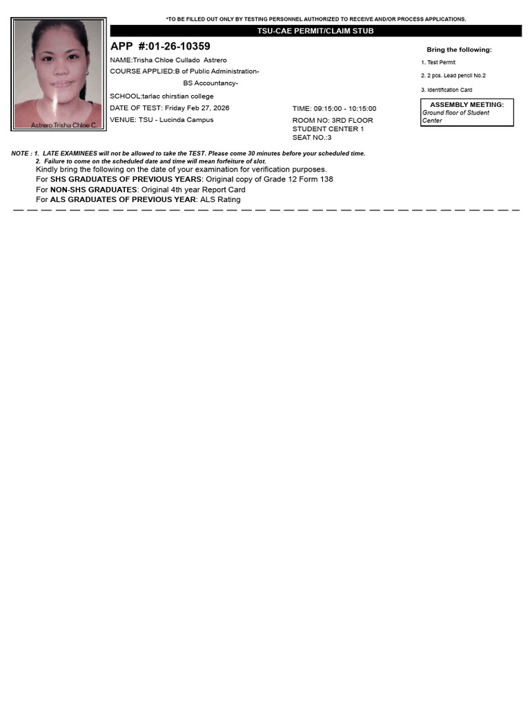 Permit Claim Stub | PDF