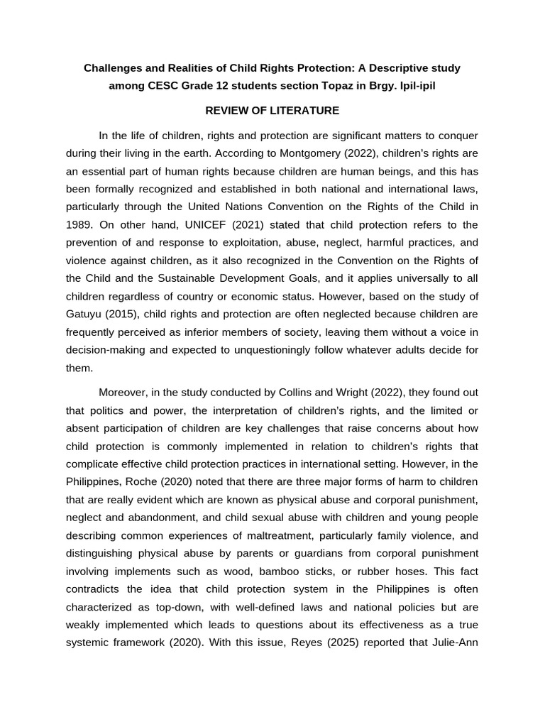 Challenges and Realities of Child Rights Protection | PDF | Child ...