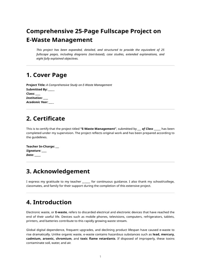 E Waste Management Project | PDF | Electronic Waste | Recycling