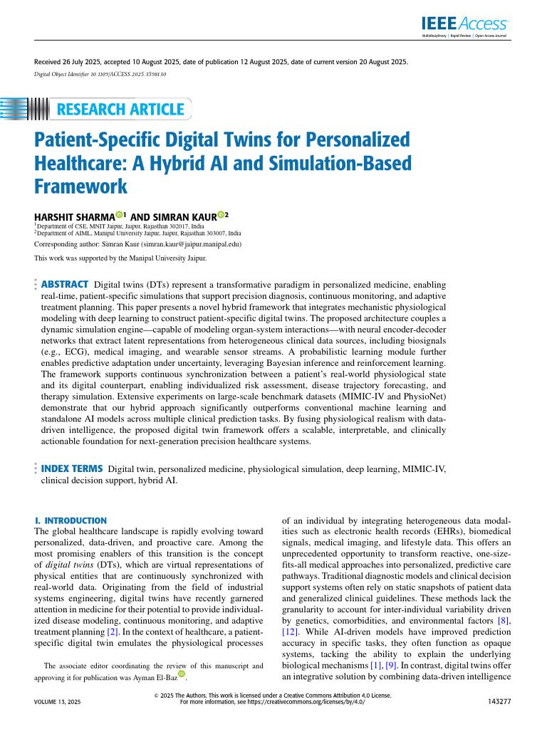 Patient-Specific Digital Twins For Personalized | PDF | Simulation ...