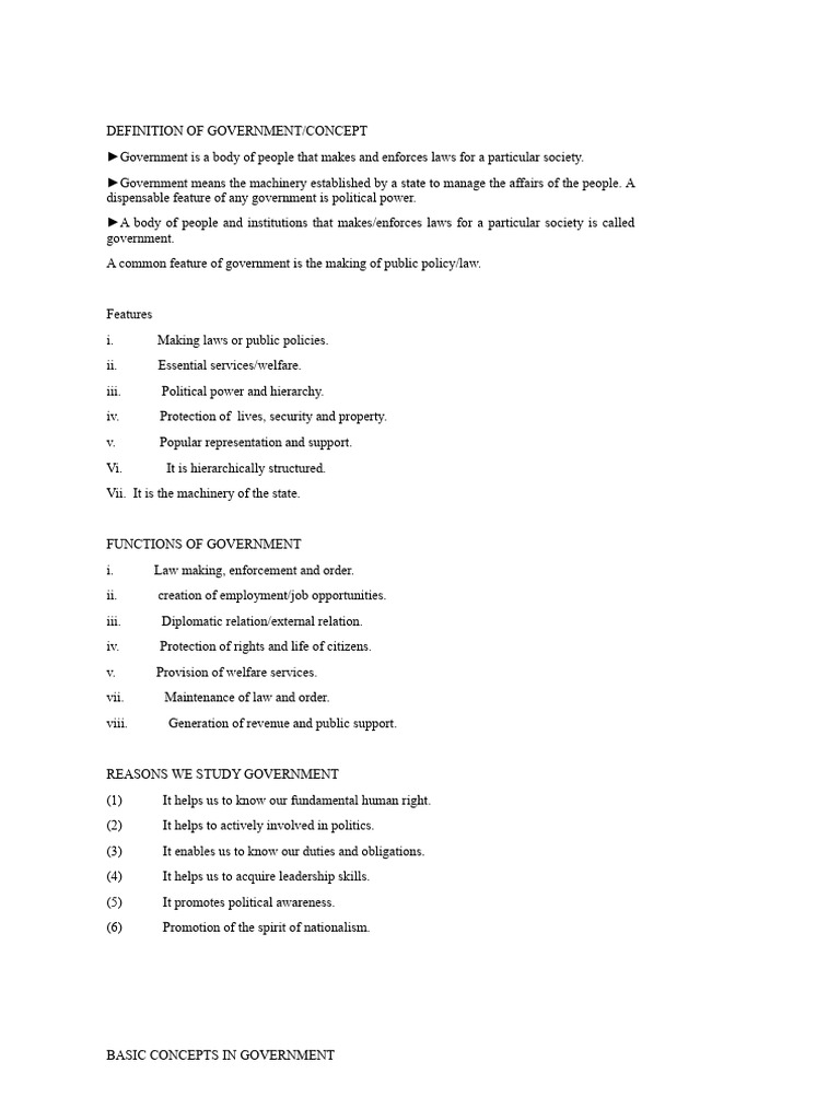 Government Note | PDF | Sovereignty | Monarchy