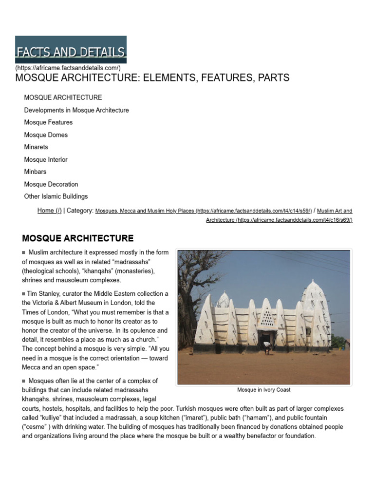 Mosque Architecture - Elements, Features, Parts - Middle East and North ...