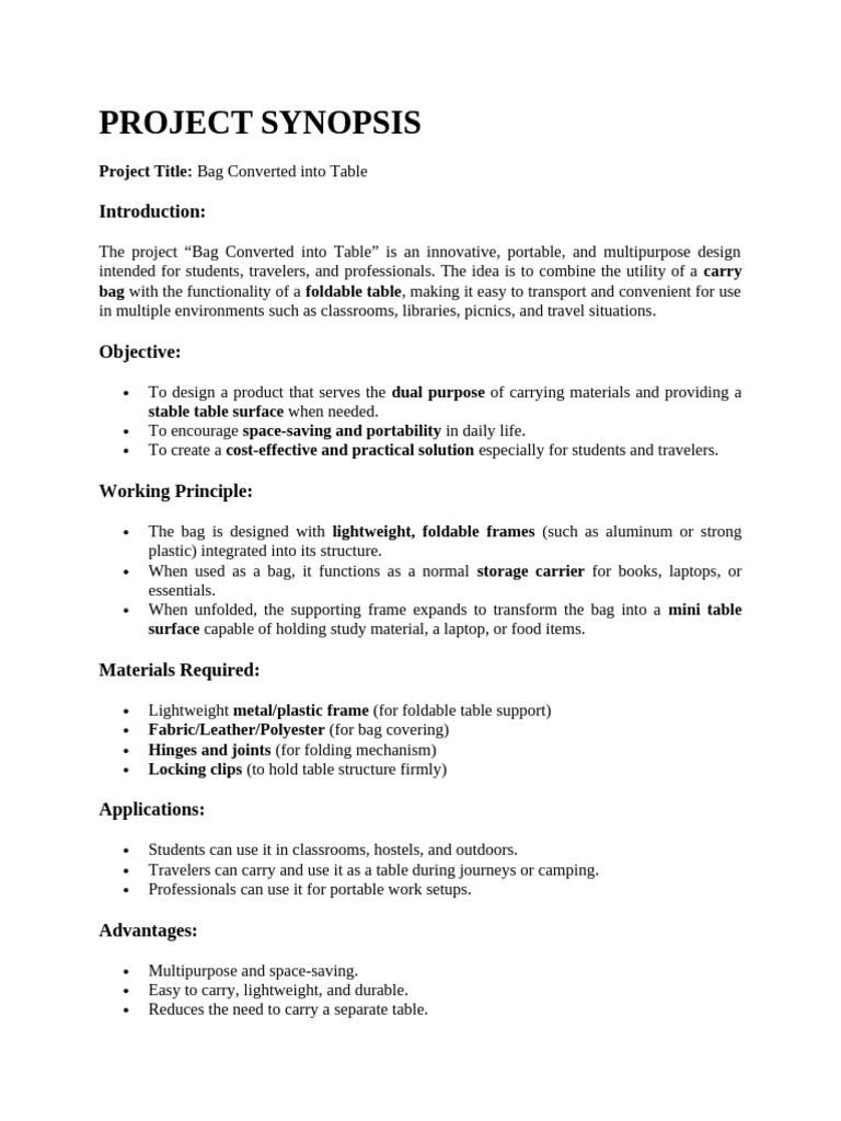Project Synopsis | PDF