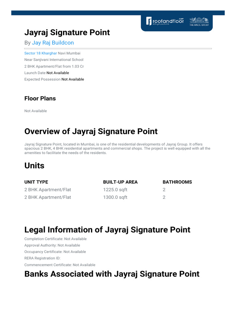 Jayraj Signature Point Automated Brochure | PDF