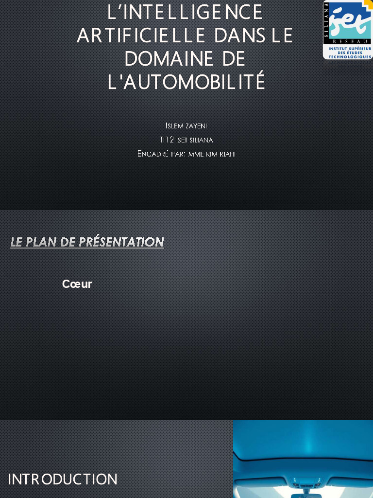 LIntelligence Artificielle Dans Le Domaine de Lautomobilite | PDF ...