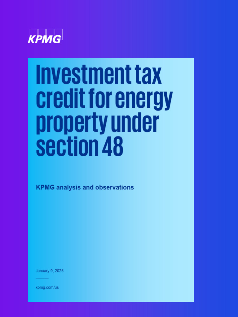 KPMG Report Section 48 Itc Regs Jan 2025 | PDF | Biogas | Energy Storage