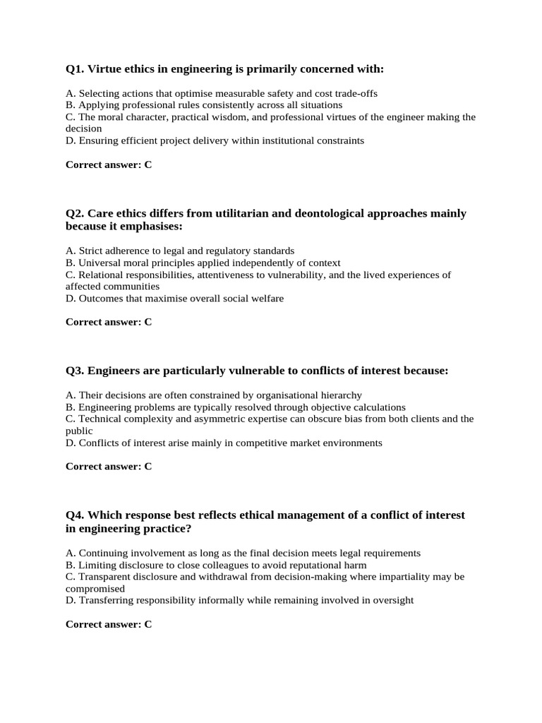 Questions On Ethics | PDF