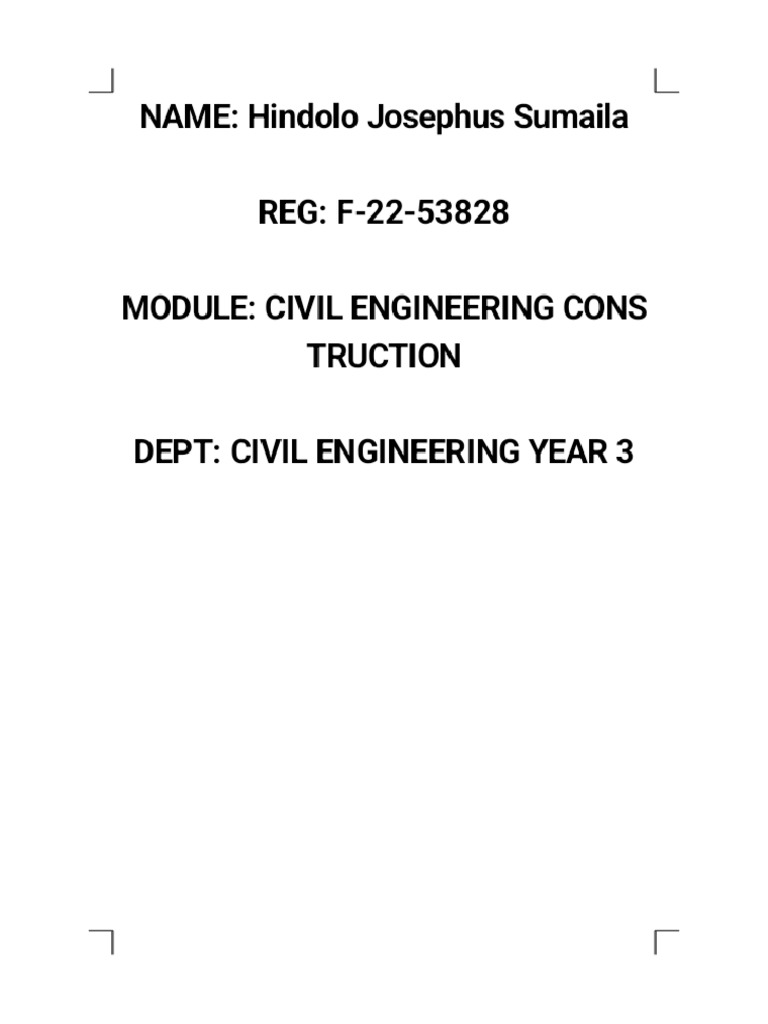 Civil Engineering Construction Assignment Phoenix | PDF
