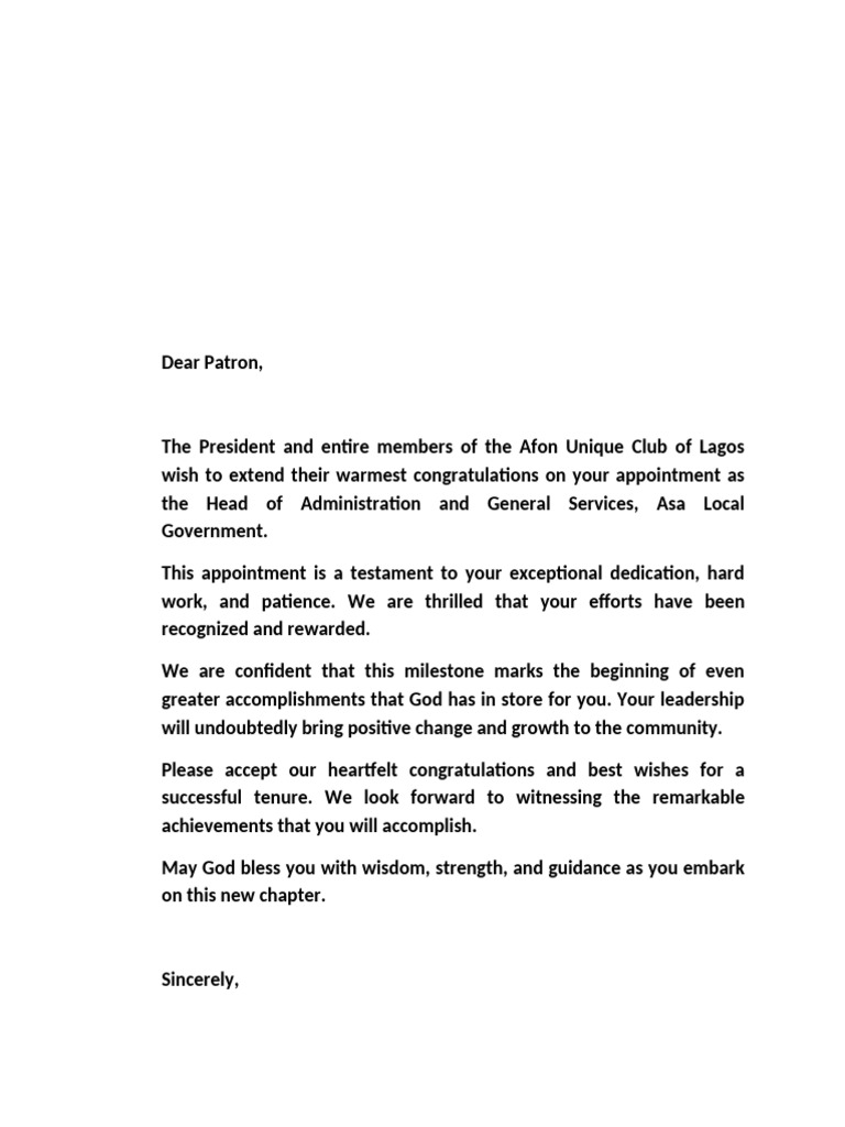 Dear Patron | PDF