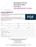 Membership Form: Birmingham Phi Mu Alumnae Chapter 2012-2013