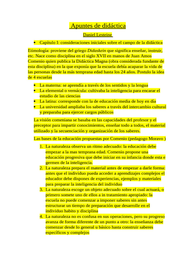 Apuntes de Didáctica | PDF | Enseñando | Plan de estudios